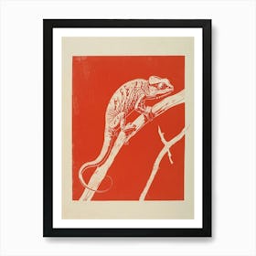 Red Senegal Chameleon 1 Art Print