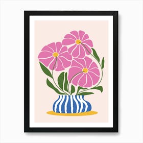 Pink Flowers In A Vase Art Print