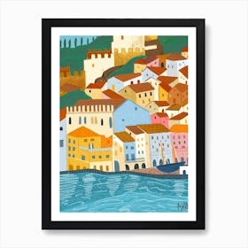 Town By The Lake Art Print