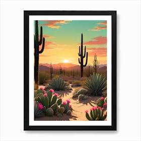 Cactus Desert Art Print