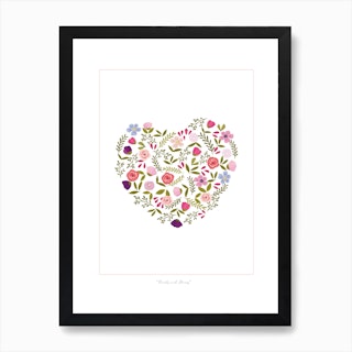 Hearts And Flowers Art Print