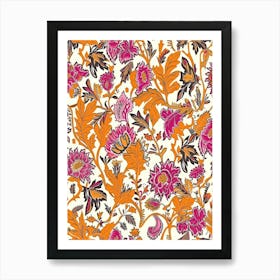 Flower Luxe London Fabrics Floral Pattern 2 Art Print