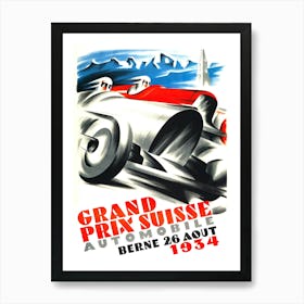 1934 Swiss Grand Prix Race Art Print