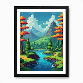 Trees And Hills Art Print