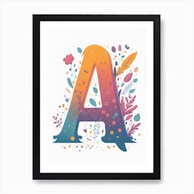 Colorful Letter A Illustration 132 Art Print