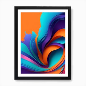 Abstract Colorful Waves Vertical Composition 18 Art Print