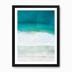 Greece, Seaside, beach and wave #3. Aerial view beach print. Sea foam Art Print