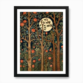 William Morris Moonlight In The Forest 142 Art Print