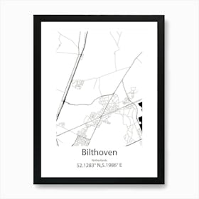 Bilthoven,Netherlands Minimalist Map Art Print