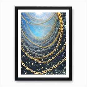 Gold Chains In Space Art Print