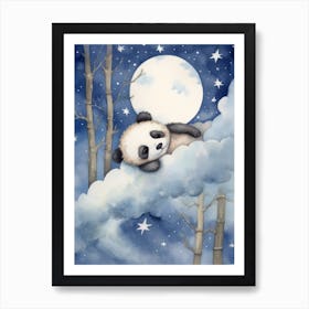 Baby Panda Cub 2 Sleeping In The Clouds Art Print