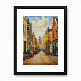 Amsterdam. Holland. beauty City . Colorful buildings. Simplicity of life. Stone paved roads.24 Art Print