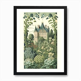 Château De Villandry Gardens, France Vintage Botanical Art Print