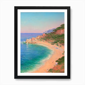 Cala Estreta Beach Costa Brava Spain Monet Style Art Print