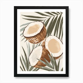 Coconut Close Up Illustration 2 Art Print