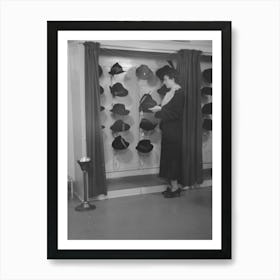 Untitled Photo, Possibly Related To Model Trying On Hat For A Buyer, New York City Showroom, Jersey 2 Art Print