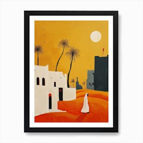 Woman In The Desert, Minimalism Art Print