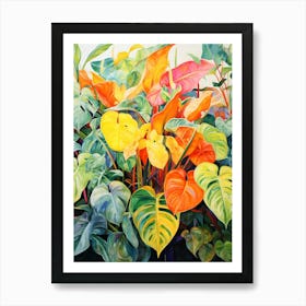 Tropical Plant Painting Pothos Plant 1 Art Print