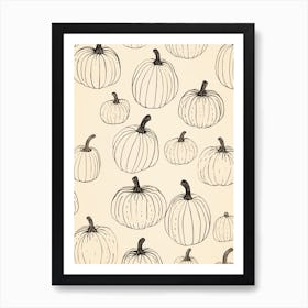 Minimal Pumpkin Pattern 2 Art Print