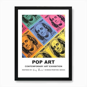 Poster Dollar Bills Pop Art 3 Art Print