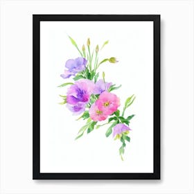 Lisianthus 2 Watercolour Flower Art Print