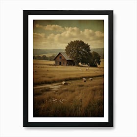 Barn In The Field 1 Art Print