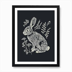 Dutch Rabbit Minimalist Illustration 4 Art Print