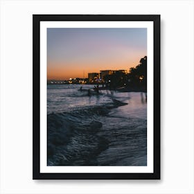 Sunset Waves At The Beach Side Art Print