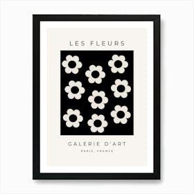 Les Fleurs | 02 - Black And White Flower Abstract Floral Art Print