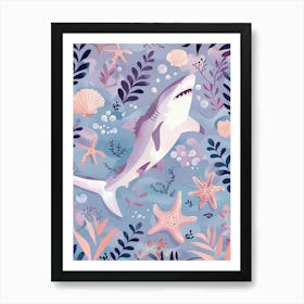 Purple Scalloped Hammerhead Shark 4 Art Print