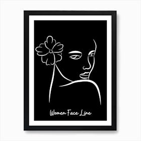 Women Face Line 6 Art Print