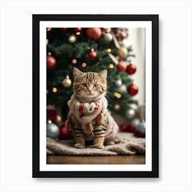 Christmas Cat 2 Art Print