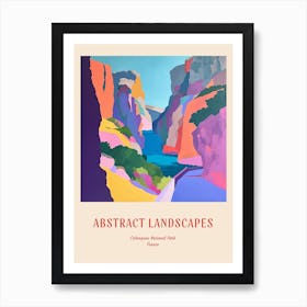 Colourful Abstract Calanques National Park France 2 Poster Art Print