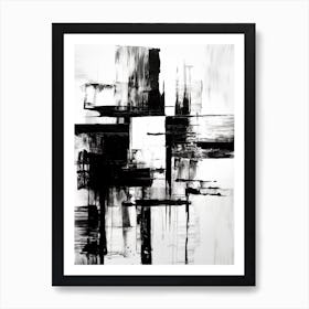 Layers Abstract Black And White 2 Art Print