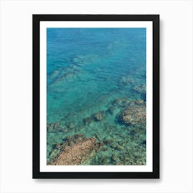 Clear sea water on the rocky Mediterranean coast Art Print