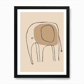 Elephant - Boho, Line Art 18 Art Print