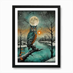 Owl In The Hood 005 Art Print