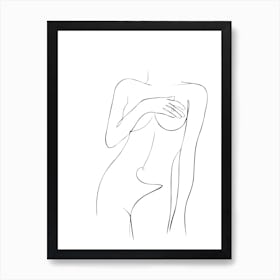 Drawing Of A Woman Line art Art Print