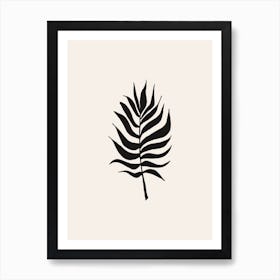 Light Beige & Black Leaf 1 Art Print