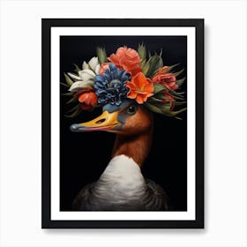 Bird With A Flower Crown Canvasback 3 Art Print