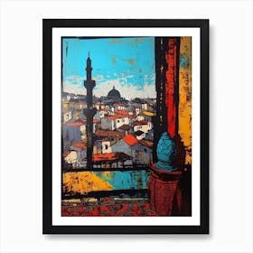 A Window View Of Istanbul In The Style Of Pop Art 2 Art Print