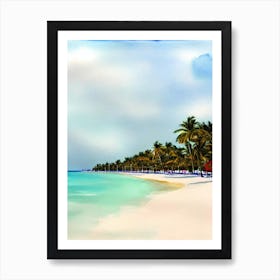 South Beach 3, Miami, Florida Watercolour Art Print