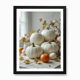 White Pumpkins 1 Art Print