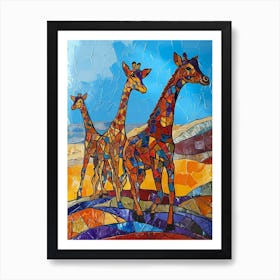 Abstract Geometric Giraffes 5 Art Print
