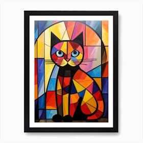 Cat Abstract Pop Art 7 Art Print