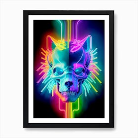 Neon Skull Canvas Print 1 Art Print