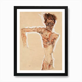 Naked Man, Self Portrait (1911), Egon Schiele Art Print