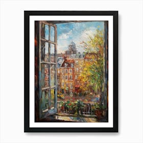 Window View Of Copenhagen Denmark Impressionism Style 1 Art Print