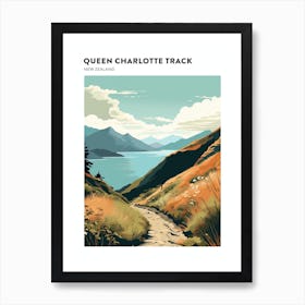 Queen Charlotte Track New Zealand 1 Hiking Trail Landscape Poster Art Print