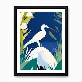Egret Pop Matisse Bird Art Print